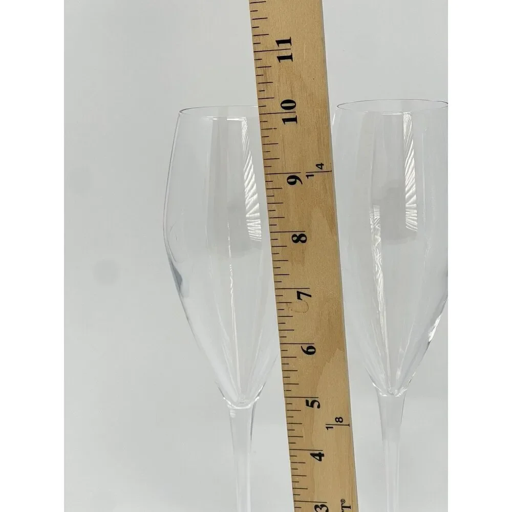 Luigi Bormioli Magnifico 10” Champagne Flutes Glasses 10.75oz Set Of 3 Signed